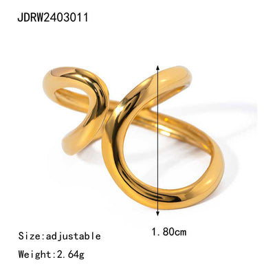 Stainless Steel Gold Eye-catching Ring Bracelet