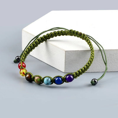 AliExpress New Cross-border Hot Selling 6MM Colorful Natural Stone Ball Bracelet Hand-woven Adjustable