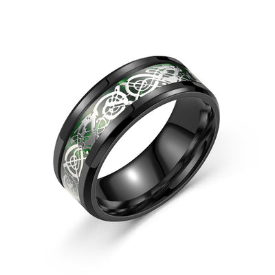 Stainless steel dragon pattern ring