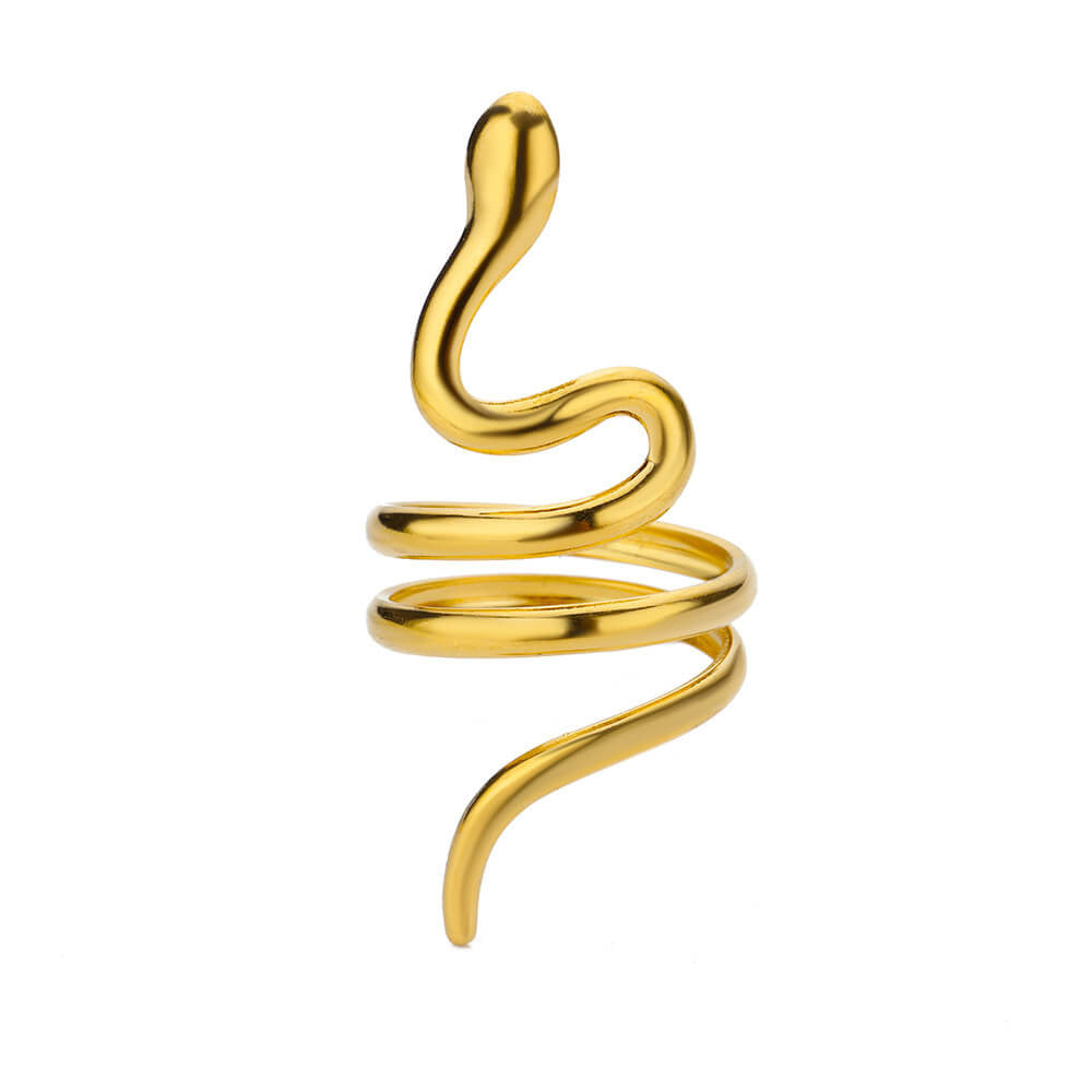 Titanium Steel No Fading 18K Gold Snake Ring