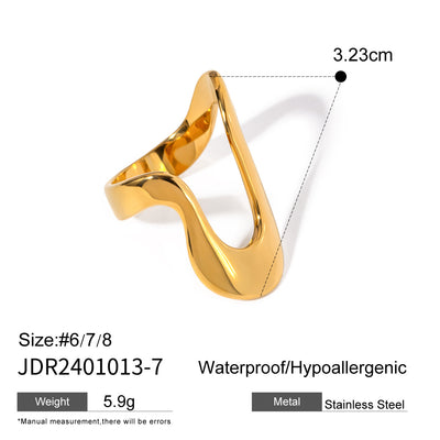 Stainless Steel Gold Eye-catching Ring Bracelet