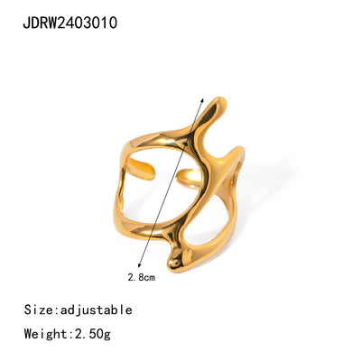 Stainless Steel Gold Eye-catching Ring Bracelet