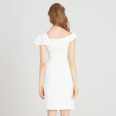 Split white dress dress