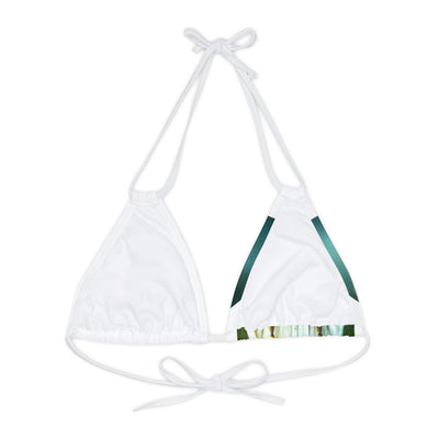 Strappy Triangle Bikini Top (AOP)