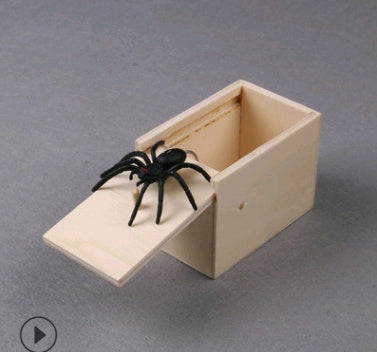 Prank Spider Wooden Scare Box Trick Play Joke Lifelike Surprise April Fools' Day Funny Novelty Toys Gags Practical Gifts