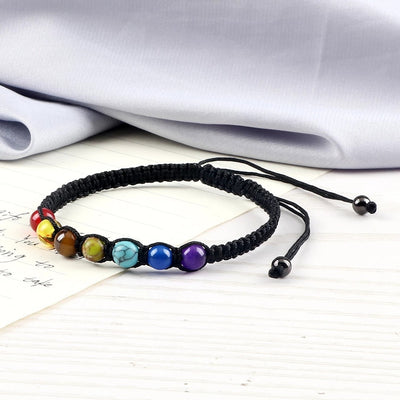 AliExpress New Cross-border Hot Selling 6MM Colorful Natural Stone Ball Bracelet Hand-woven Adjustable