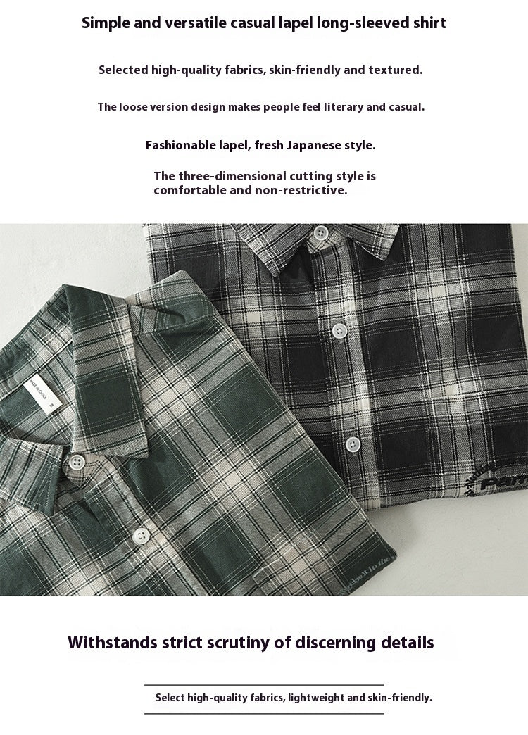 Artistic All-match Loose Comfortable Casual Plaid Long Sleeve Shirt