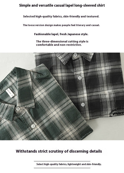 Artistic All-match Loose Comfortable Casual Plaid Long Sleeve Shirt