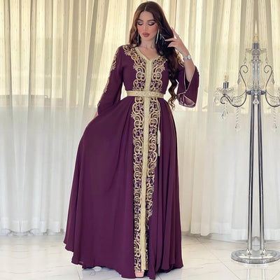 3737 Guerbang Arab Dubai Foreign Trade Embroidery Applique Dress