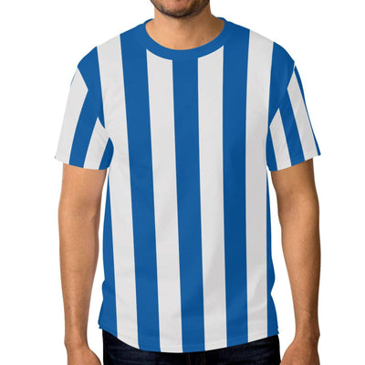 Men's 3D Printed Striped Color-block Crew Neck Short Sleeve