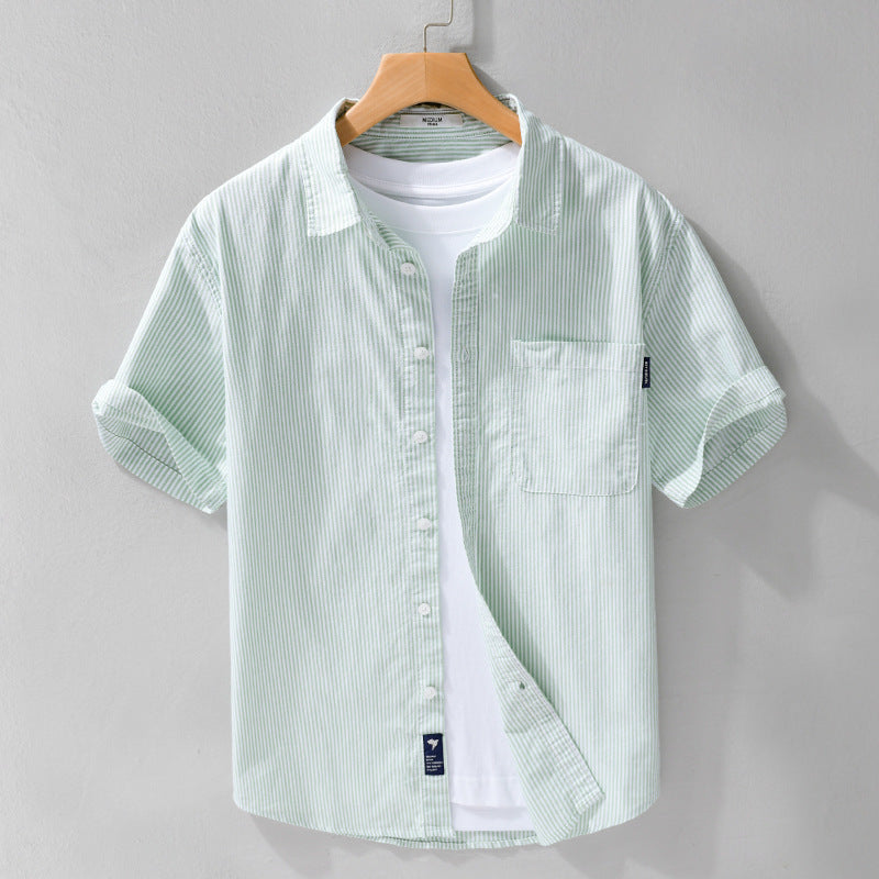 Summer Menswear Striped Minimalist Short Sleeve Shirt