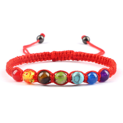 AliExpress New Cross-border Hot Selling 6MM Colorful Natural Stone Ball Bracelet Hand-woven Adjustable