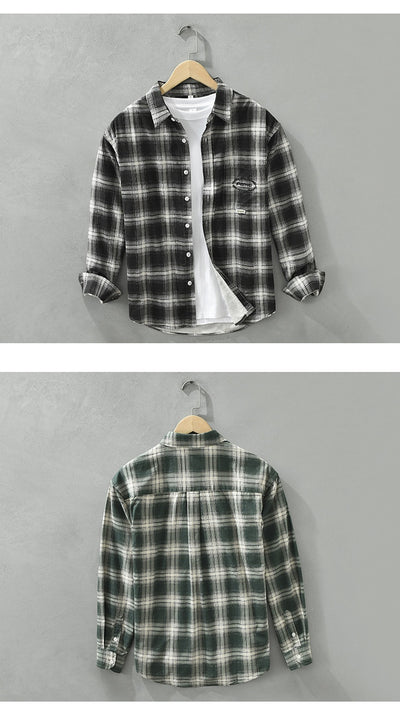 Artistic All-match Loose Comfortable Casual Plaid Long Sleeve Shirt