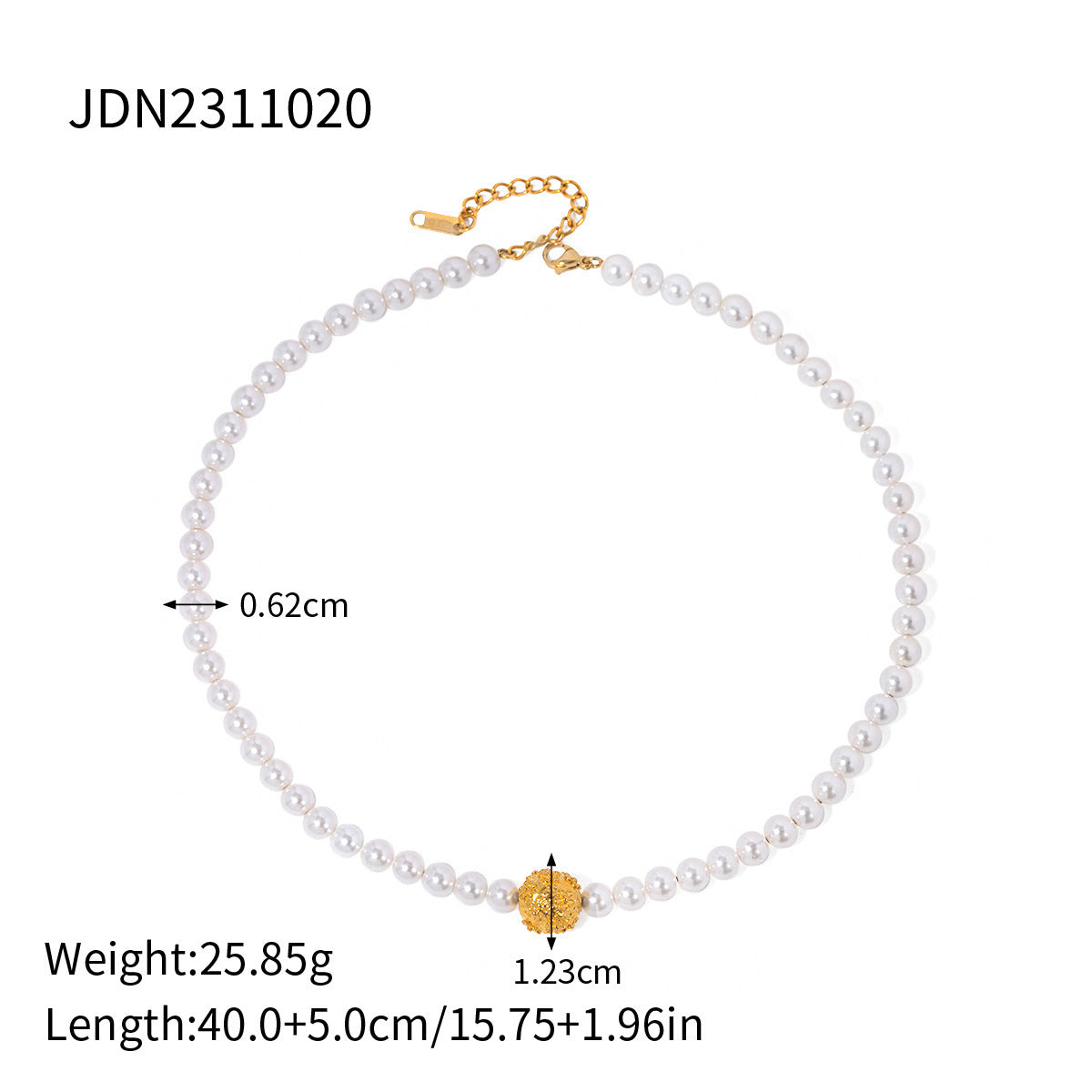 Fashion Stainless Steel Pearl Necklace Zircon