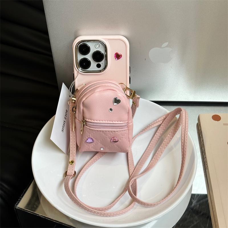 Crossbody Wallet Phone Case For ApplePhone Cute Light Luxury Bag Phone Case With Removable Shoulder Strap