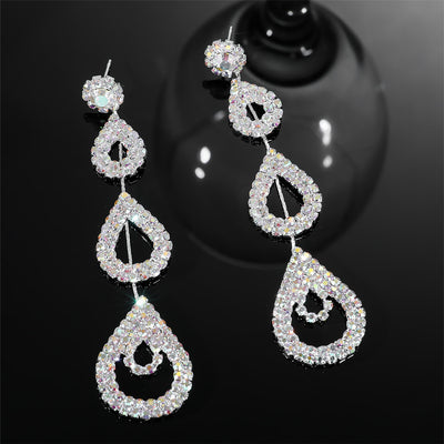 Fashion Rhinestone Long Earrings For Women